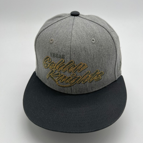 Vegas Golden Knights Adidas NHL Hat Flat Brim Snapback Cap Gray Black Mens OS - Picture 1 of 6